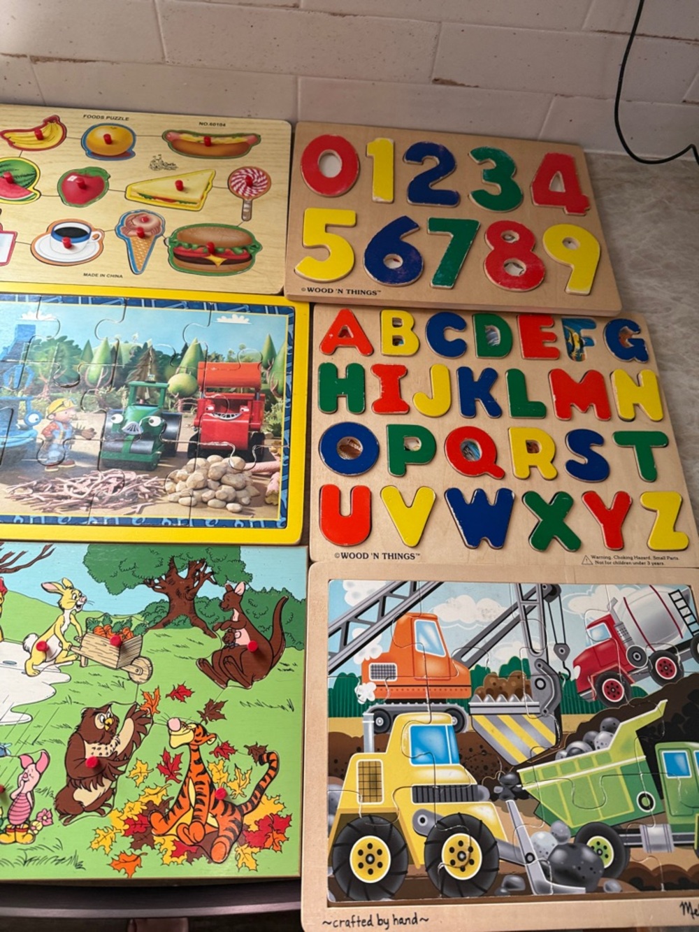 VINTAGE WOODEN PUZZLE  set of 6